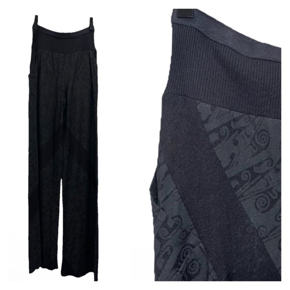 RICK OWENS LILIES pants black printed IT 38 US 2 lounge wool angora stretch NWT - Picture 1 of 13